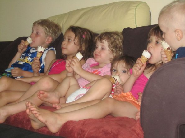 A couch full of cousins